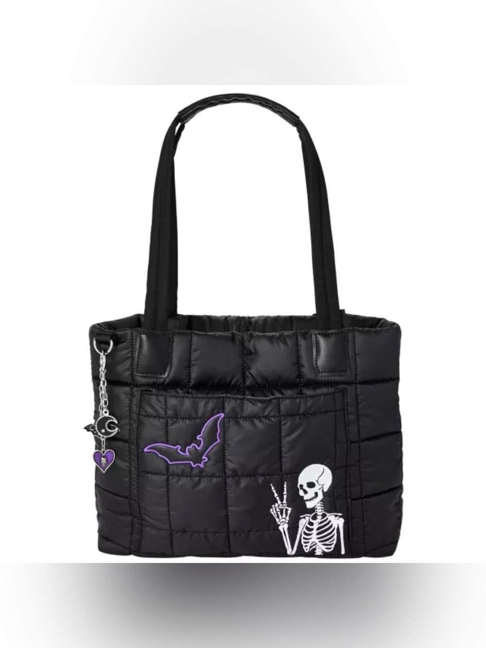 Skeleton puffer tote bag